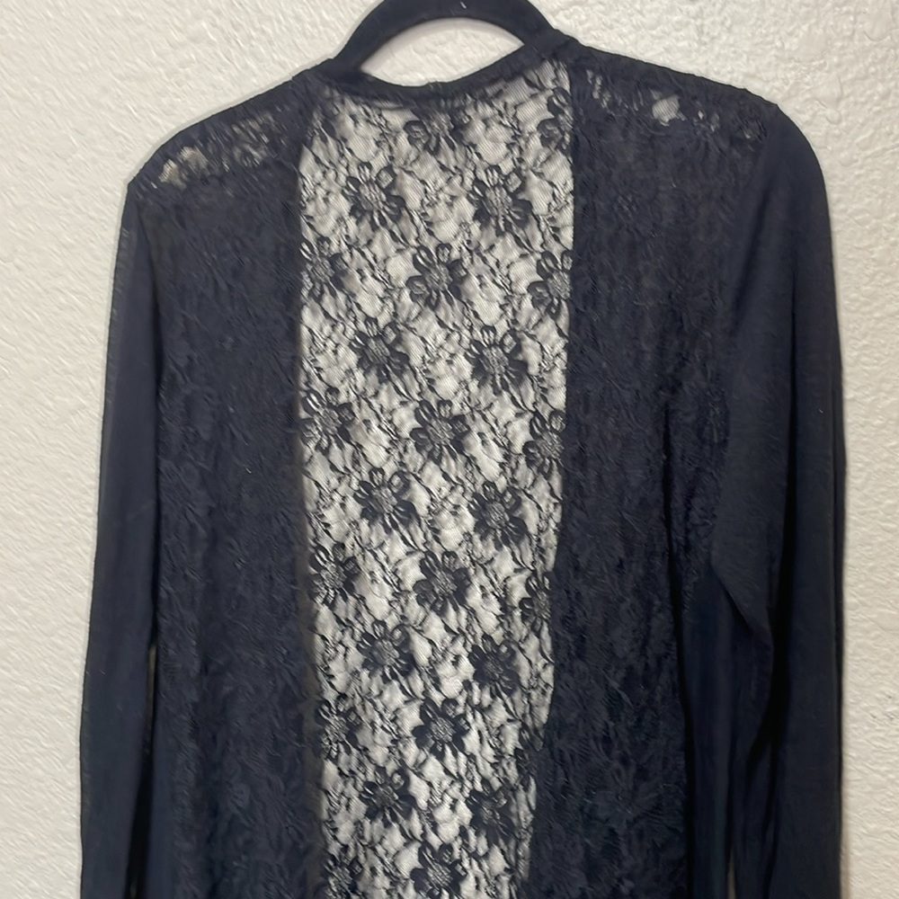 Cowgirl Tuff Women's Black Lightweight With Lace Sweater. Size XL. - Picture 7 of 10